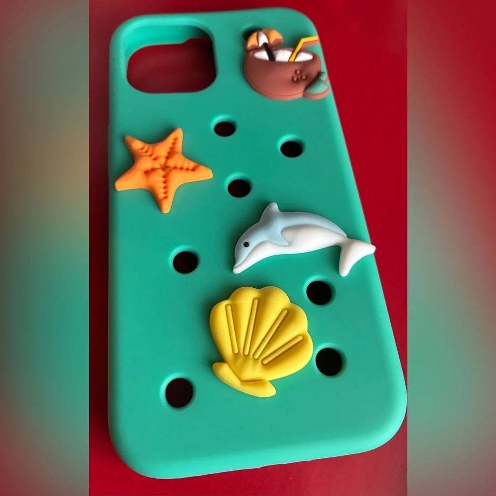 iPhone Case Fit 13, 14, 15. Sea Life Teal iPhone Case